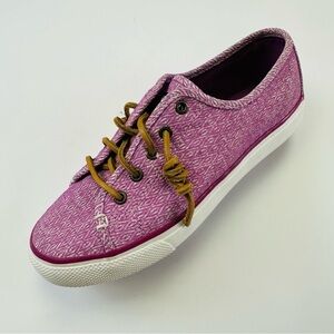 Sperry Topsider Seacoast Purple diamond print slip on womens sneakers Size 7